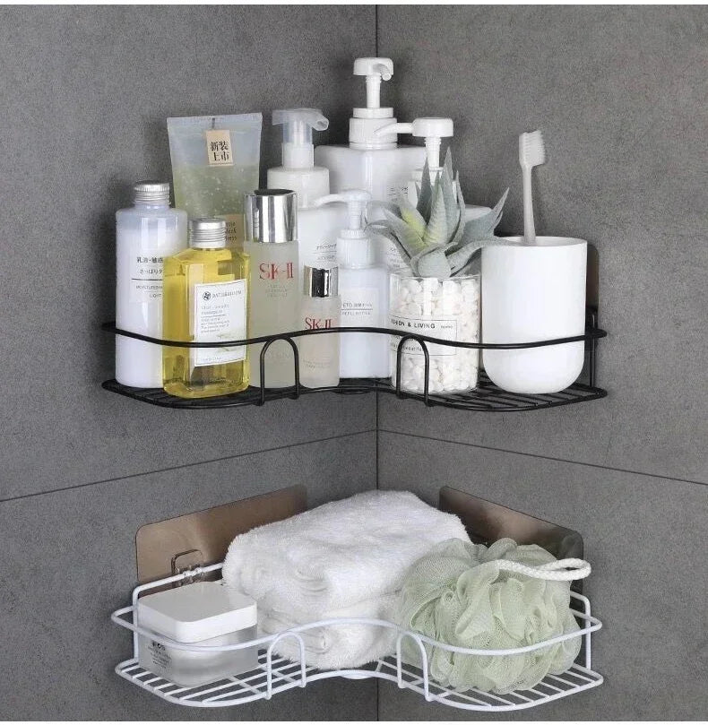 Cartoria™ Corner Storage Wall-Mounted Bathroom Organizer – 1pc Space-Saving Storage Shelf