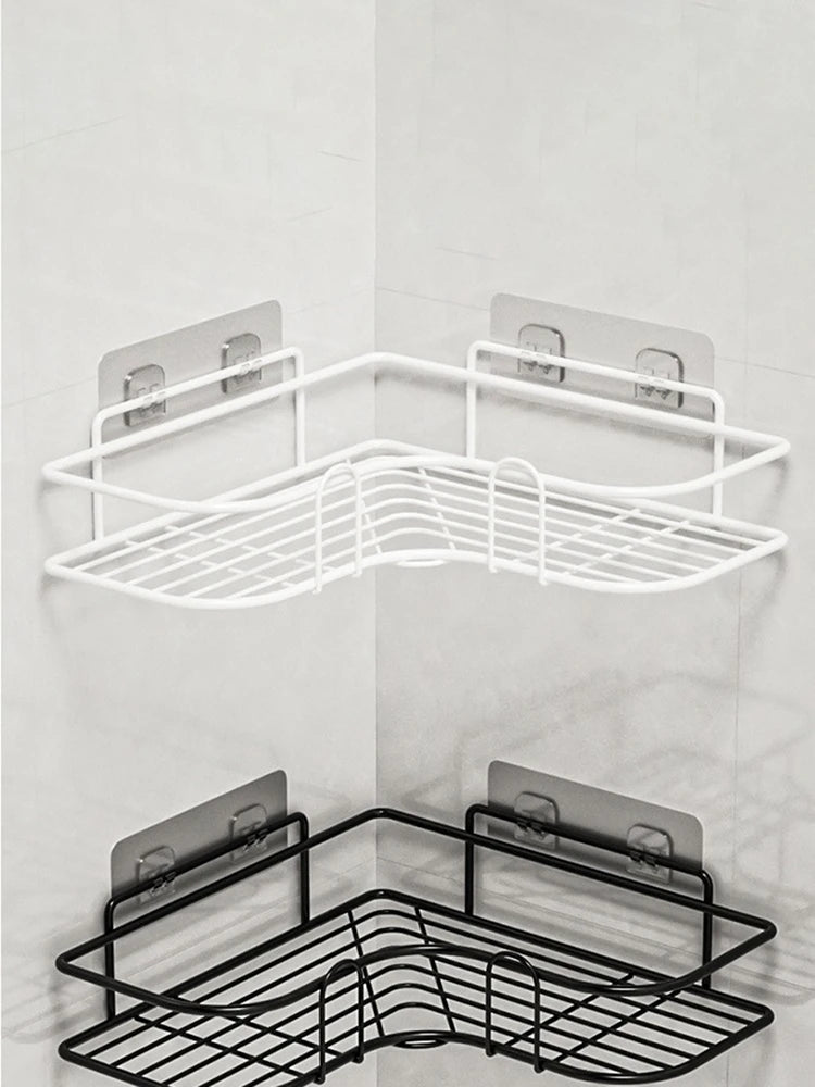 Cartoria™ Corner Storage Wall-Mounted Bathroom Organizer – 1pc Space-Saving Storage Shelf