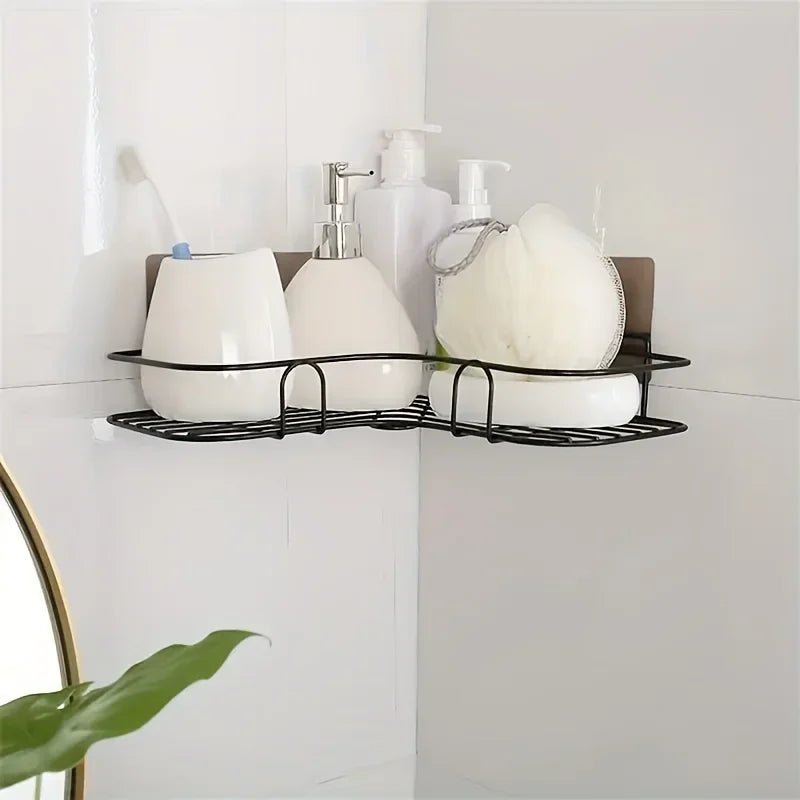 Cartoria™ Corner Storage Wall-Mounted Bathroom Organizer – 1pc Space-Saving Storage Shelf