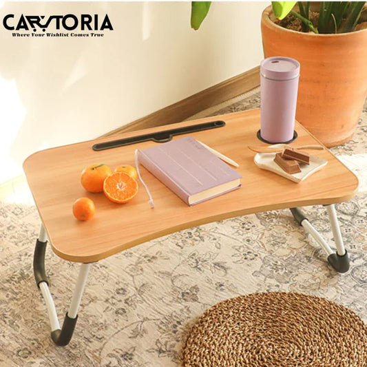 Portable Folding Laptop Desk – Multifunctional Bed & Dorm Table with Cup Holder