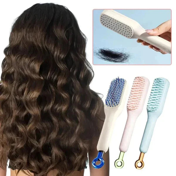 Telescopic Comb Portable Scalp Massage Brush Self-Cleaning Comb