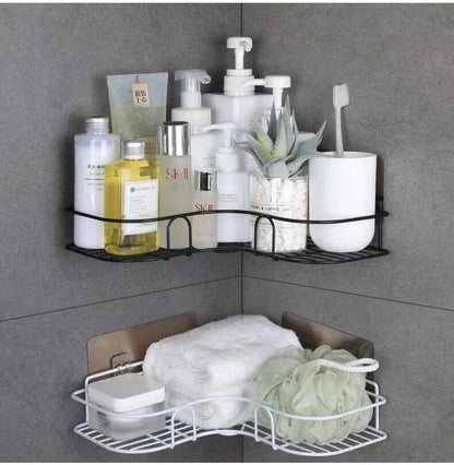 Cartoria™ Corner Storage Wall-Mounted Bathroom Organizer – 1pc Space-Saving Storage Shelf