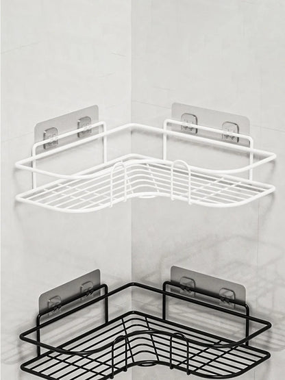 Cartoria™ Corner Storage Wall-Mounted Bathroom Organizer – 1pc Space-Saving Storage Shelf