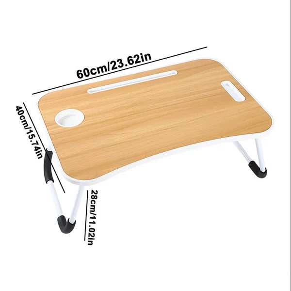 Portable Folding Laptop Desk – Multifunctional Bed & Dorm Table with Cup Holder