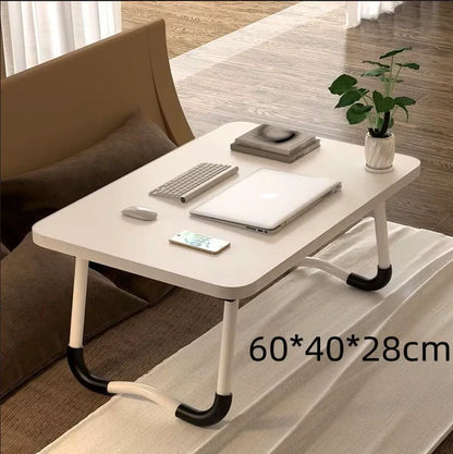 Portable Folding Laptop Desk – Multifunctional Bed & Dorm Table with Cup Holder