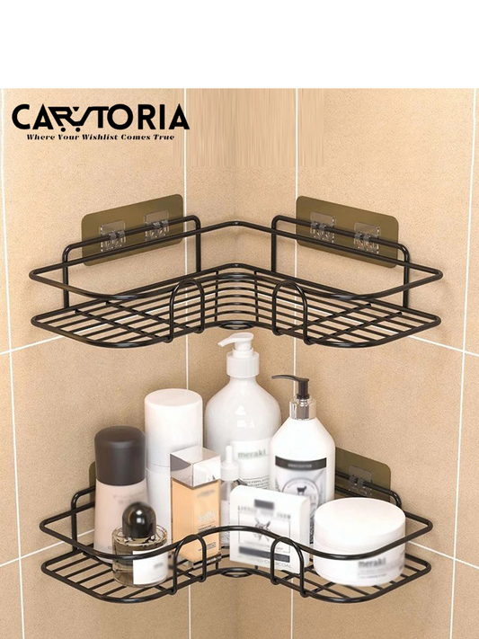 Cartoria™ Corner Storage Wall-Mounted Bathroom Organizer – 1pc Space-Saving Storage Shelf