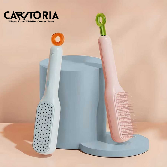Cartoria™ One-Pull Telescopic Comb Portable Scalp Massage Brush Self-Cleaning Comb